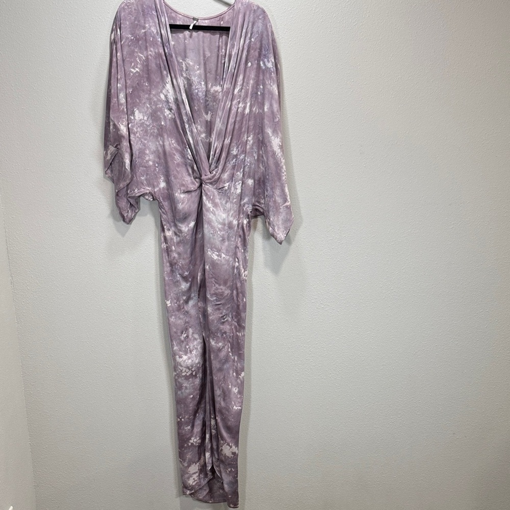 Young fabulous and Broke Tie Dye purple dress maxi high low